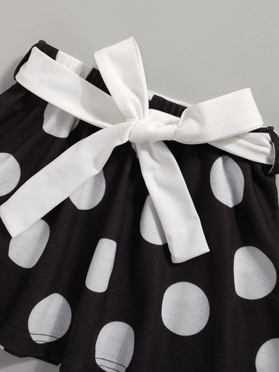 Girls Ruffled Top and Polka Dot Skirt Set