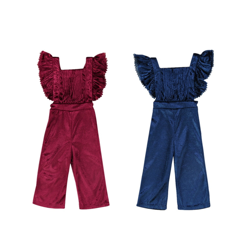 Velvet strap high waist jumpsuit