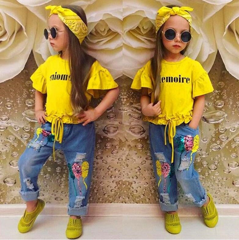 Yellow Memoire Shirt & Jeans Set