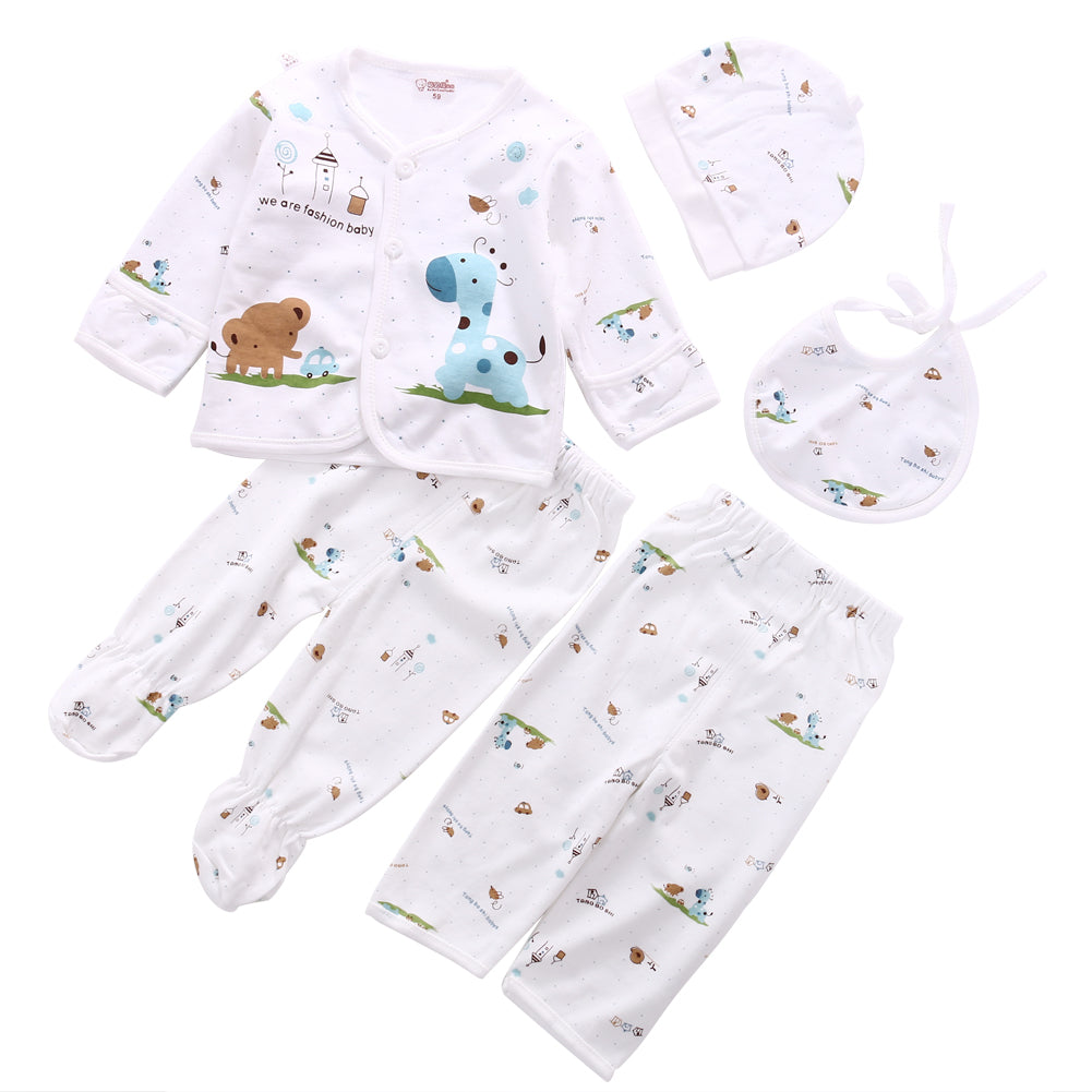 Newborn baby animal print shirt and pants