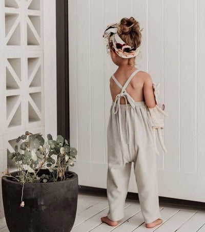 Girls cotton and linen Romper