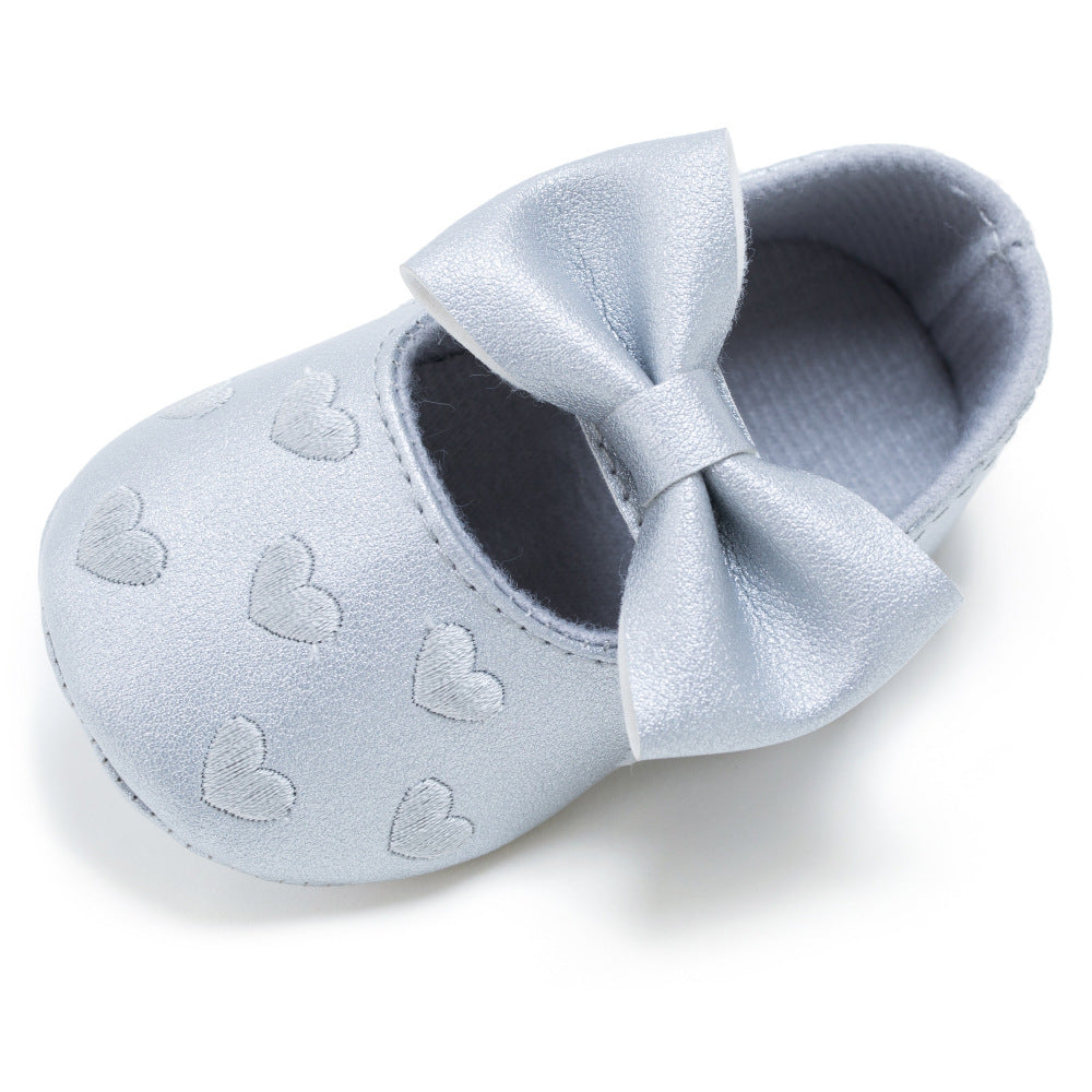 My0-1 love old toddler shoes embroidered bow shoes on behalf of a baby indoor soft bottom baby shoes