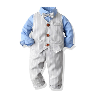 Boys Shirt & Vest, Three-Piece Set