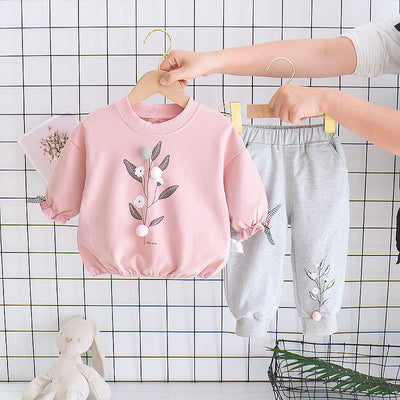 Baby Girl Trendy Joggers Suit