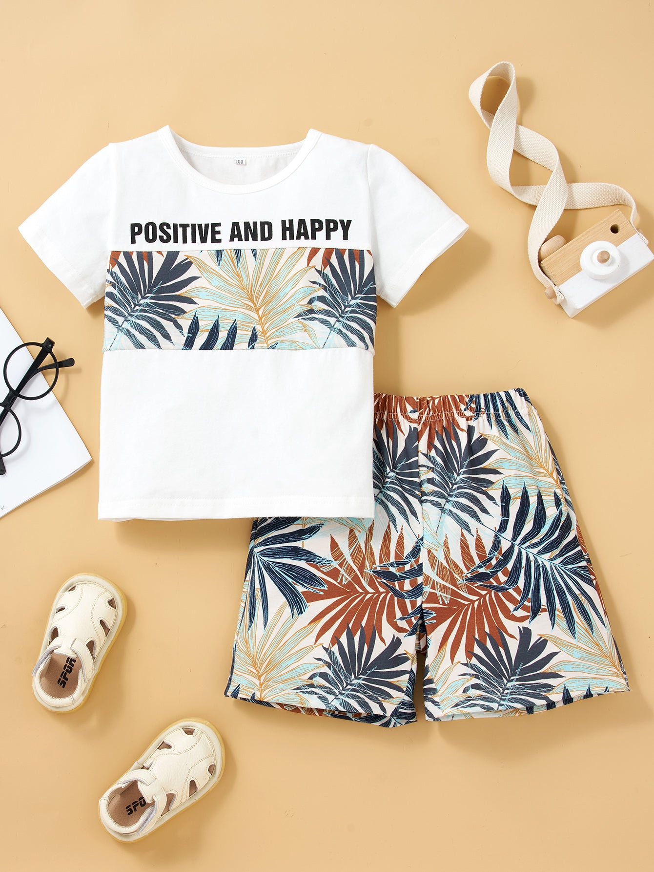 Girls Graphic Tee and Botanical Shorts Set