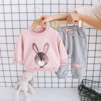 Baby Girl Trendy Joggers Suit